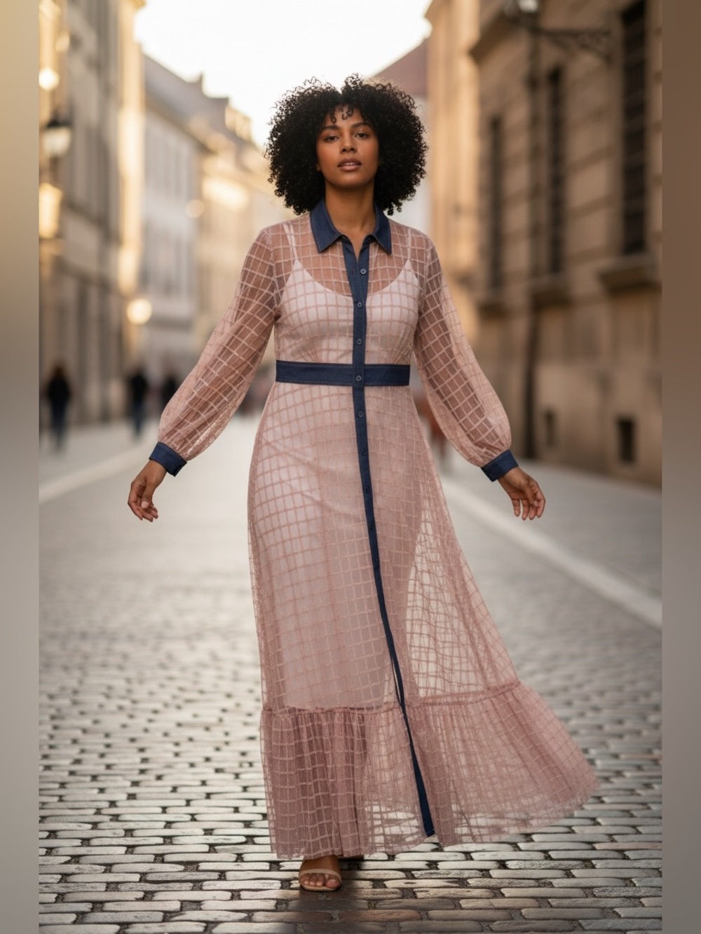 Sheer Maxi Dress Duster